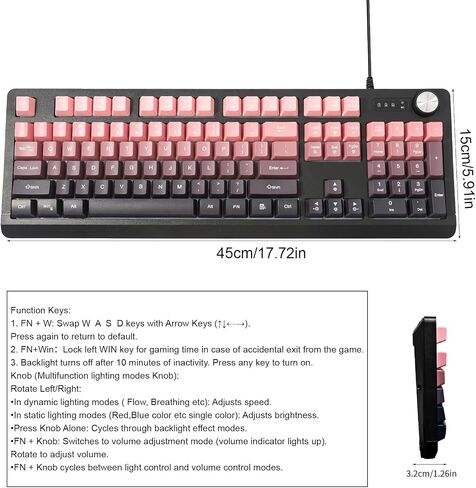 Wired RGB Gaming Membrance Keyboard. 100 ٪ Mini Creamy LED لوحة مفاتيح كمبيوتر. للكمبيوتر الشخصي كمبيوتر Mac Gamer. (أخضر) in Kuwait