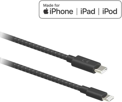 [2 pack] Motorola 1.5m (4.9ft) Nylon Nylon USB -C لبيانات البرق/شحن الكابلات لشحن iPhone 12 ، 12 ، 11 ، 11 ، 11 Pro ، X ، XR ، XS ، XS Max - USB2.0 - MFI معتمدة in Saudi Arabia