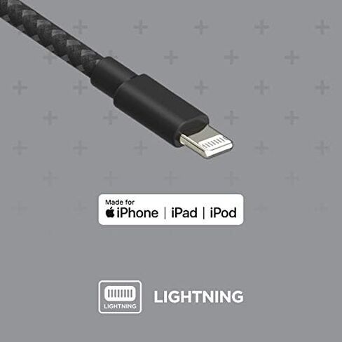 [2 pack] Motorola 1.5m (4.9ft) Nylon Nylon USB -C لبيانات البرق/شحن الكابلات لشحن iPhone 12 ، 12 ، 11 ، 11 ، 11 Pro ، X ، XR ، XS ، XS Max - USB2.0 - MFI معتمدة in Saudi Arabia