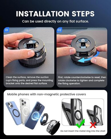 حامل هاتف Junda Magnetic Scution Phone 360 ​​° قابل للتعديل ، قابلة للطي ، وقابل للتراجع ، وهو يتوافق مع iPhone و Android ، وجميع الهواتف الذكية. in Kuwait
