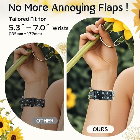 JR.DM Leather Band Compatible with Apple Watch Band 41/40/38/44/45/46/49/42mm Women, Boho Western Embossed Sunflower Floral Designer Leather Strap for iWatch Series 10 9 8 7 6 5 4 3 2 1 SE Ultra/2 in Saudi Arabia