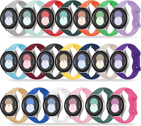 Slim Bands Compatible with Samsung Galaxy Watch 7 6 5 4 FE 40mm 44mm/6 4 Classic 43mm 47mm 42mm 46mm/5 Pro 45mm/Active 2 Band, 20mm Soft Silicone Narrow Thin Strap for Women Men in Kuwait