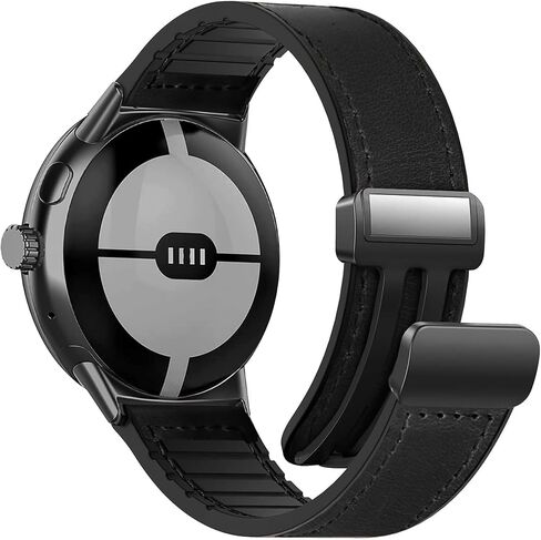 شريط مشاهدة الجلد المغناطيسي متوافق مع Google Pixel Watch 3 45mm/ Google Pixel Watch 2 3 1 41 مم تصميم مشبك مغناطيسي معصم معصبيات أشرطة الاستبدال للرجال النساء in Kuwait