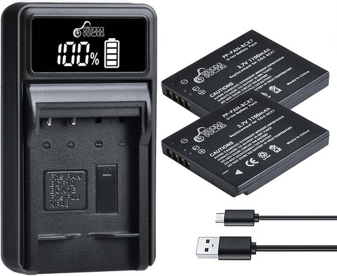 Pickle Power DMW-BCK7 DMW-BCK7PP DMW-BCK7E NCA-YN101G Battery and Smart LED USB Charger for Panasonic Lumix DMC-FP5, DMC-FP7,DMC-FH2, DMC-FH5, DMC-FH24, DMC-FH25,DMC-FS16 and More in Saudi Arabia