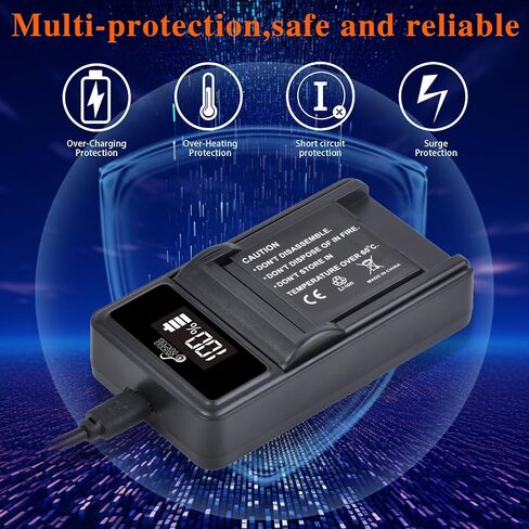 Pickle Power DMW-BCK7 DMW-BCK7PP DMW-BCK7E NCA-YN101G Battery and Smart LED USB Charger for Panasonic Lumix DMC-FP5, DMC-FP7,DMC-FH2, DMC-FH5, DMC-FH24, DMC-FH25,DMC-FS16 and More in Saudi Arabia