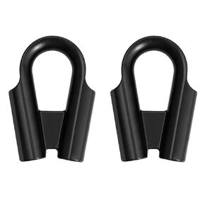 2 Pack Stainless Steel Wire Rope Tube Thimble Cable Thimbles with Gusset (Black, 3/8 inch)