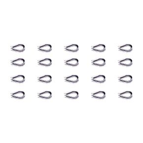 Penta Angel M2 304 Stainless Steel 1/16" - 3/32" Diameter Wire Rope Cable Thimbles Rigging 20PCS(M2)