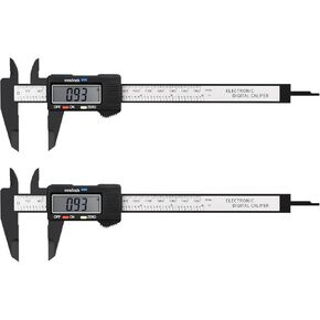 Digital Caliper, 1/2/4 Pack 6in Electronic Digital Caliper Measuring Tool, Construction with LCD Screen, Easy Switch from Inch to Millimeter(1 Pack, 6in Plastic)