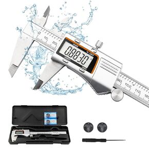 Electronic Digital Caliper, Plastic Vernier Caliper, Caliper Measuring Tool with Inch/Millimeter Conversion, Extra Large LCD Screen, 0-6 Inch/0-150 mm, Auto Off Featured Micrometer Ruler