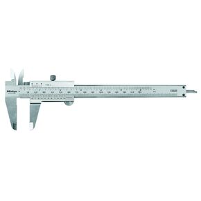 Mitutoyo 530-104 Vernier Calipers, Stainless Steel, for Inside, Outside, Depth and Step Measurements, Metric, 0"/0mm-150mm Range, +/-0.05mm Accuracy, 0.05mm Resolution, 40mm Jaw Depth