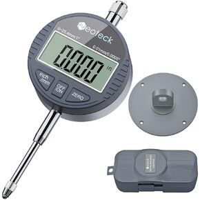 Neoteck Electronic Digital Dial Indicator Gage Gauge 0-1 Inch/25.4 mm Inch/Metric Conversion Auto Off Featured Measuring Tool for 3D Printer Leveling, etc. - Black