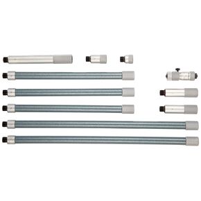 Mitutoyo 137-211 Tubular Vernier Inside Micrometer, Extension Rod Type, 2-6" Range, 0.001" Graduation, +/-3.00024" Accuracy, 3 pcs Extension Rods