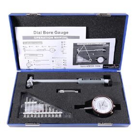 Accusize Industrial Tools 6-10'' by 0.0005'' Dial Bore Gauge Set, 10'' Stem Length, Ee20-5010
