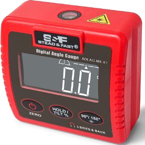 Digital Angle Gauge, Digital Angle Finder Magnetic (4 Surfaces) with Laser, Inclinometer Digital with Large LCD Display by S&F STEAD & FAST