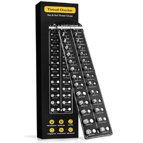 Upgrade Nut and Bolt Thread Checker, Bolt Size and Thread Gauge, Premium Solid Aluminum Bolt and Nut Identifier Gauge with 14 Metric &14 Standard Sizes, Wall-Mountable Identibolt Gauge for Easy Sizing