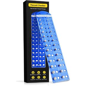Upgrade Nut and Bolt Thread Checker, Bolt Size and Thread Gauge, Premium Solid Aluminum Bolt and Nut Identifier Gauge with 14 Metric &14 Standard Sizes, Wall-Mountable Identibolt Gauge for Easy Sizing in Kuwait