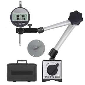 Electronic Digital Dial Indicator Gauge and Magnetic Base, 0-1 Inch/25.4 mm Inch/Metric Conversion Measuring Tool for 3D Printer, Table Saw Measurement, Auto Repair and CNC Machine