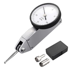 Neoteck Dial Test Indicator with Storage Case, 0-0.03"/0.0005" Test Indicator with 2 Steel Dovetail Clamps 3/8'' and 5/32'' for Machine Set-Up, Narrow Area Measurement