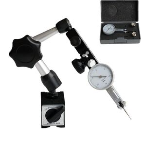 Professional Dial Test Indicator with Magnetic Base Stand and Storage Case，0-0.03"x0.0005" Test Indicator，with 2 Metal Dovetail Clamps 3/8'' and 5/32'' in Storage Case