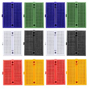 12PCS Mini Breadboard Kit 170 Tie Points Mini Small Solderless Breadboard PCB Board Kit for Arduino Proto Shield(6 Colors 12PCS)