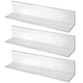 3 PCS 2.4 x 2.4 x 1/4 Inch Aluminum Angle Bar, Aluminum Angle Stock, 6061 Aluminum Angle, Aluminum Corner Trim 90 Degree for Architecture Construction and Industry Applications, Length 12 Inch