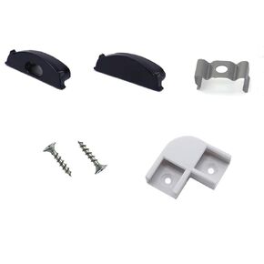 15PCS LED Channel Corner Connector Kit Black for Led Strip Lights Kitchen Cabinets U Shape Black Channels System