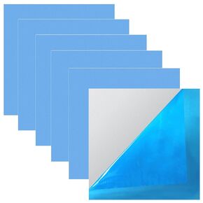 6 Pack 5052 Aluminum Sheet Metal 12 x 12 x 1/64 (0.02") Inch Thickness Aluminum Plate Covered with Protective Film Heat Treatable Aluminum Metal Plate for Industry Crafting