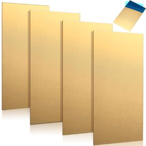 4 Pieces Brass Sheet 0.025" Thickness x 6" Width x 12" Length 22 Gauge Thin Brass Plates Metal Sheet Metal Shims for Crafts DIY Decoration Hobbies