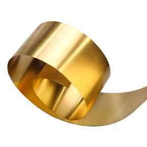 Feelers Copper Metal Brass Sheet Roll 32 Gauge x 4 inch x 40 inch, Brass Plate High Hardness Free-Cutting Brass Strip in Various Widths (4" Width)