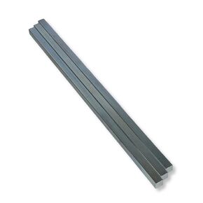 3/16" x 3/16" x 12" Square Steel Key Stock (Bar), Zn-Coated Cold-Drawn Steel Bar, Oversized (Pack of 3) - Precision Zinc-Coated Key Stock