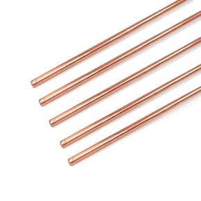 5PCS Pure Copper Round Rod Length 15.7" Dia 1/8" for grounding, Gardening, and Crafts etc.