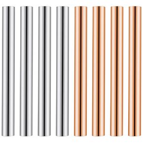 8 Pcs Pure Copper Zinc Rods 99.995% High Purity Solid Copper Zinc Bar 3.94 x 0.39 Inch Bare Copper Cu Zinc Metal Rod for School Scientific Experiment Research Metal DIY Craft Hobbies