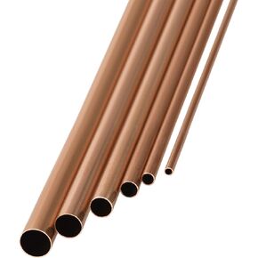 Copper Tube (2mm-7mm OD x 0.2mm Wall T x 300mm L) Pack of 6, Straight Tubing - for Home Furnishing, Machinery, DIY Handicraft