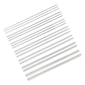 MECCANIXITY 18 Pcs 304 Stainless Steel Round Rods 2/2.5/3/4/5/6/8mm Dia 300mm Length Solid Shaft Rods for DIY Craft Model Car Helicopter Airplane