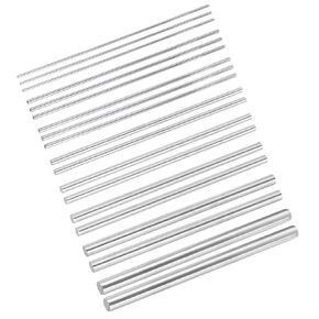 MECCANIXITY 19 Pcs 304 Stainless Steel Round Rods 2/2.5/3/4/5/6/8/10mm Dia 400mm Length Solid Shaft Rods for DIY Craft Model Car Helicopter Airplane