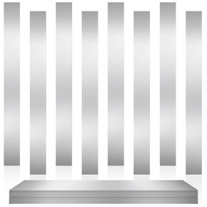 Blulu 24 Pieces 304 Stainless Steel Strips 1" Width x 12" Length Shim Stock Assortment 8 Thickness Sizes Thin Metal Sheet for Kitchen Trim Gap Filler Tools Home Improvement