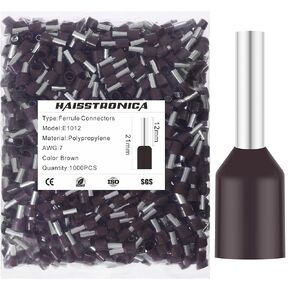 haisstronica Wire Ferrules Connectors Kit - 5000PCS AWG22-7 12 Sizes Pin Terminal Ends Assorted in Package, Insulated Cord Pin Ends Ferrule Connectors Used for Crimp in Wiring Electrical Projects
