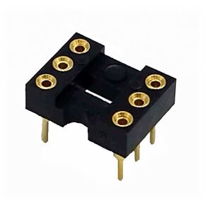 Gold-Plated 20 pcs ArduEZtw DIP-6 pins Round Hole IC Socket Adaptor 2.54mm Pitch 7.6 Row Pitch 2 Row Round Pins Soldering (DIP-6 pins)