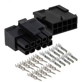 Molex Micro-Fit 3.0 Dual Row (10 Circuits) Male & Female Receptacle Plug, w/Terminal sockets, (Pack of 1 Complete Set)