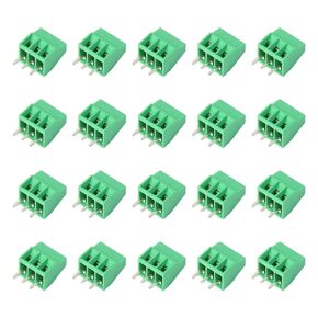 20PCS 8Pin 2.54mm/0.1inch Terminal Block Connector, PCB Mount Screw for Arduino and Home Electronics Projects 26-18AWG Cable