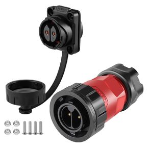 CNLINKO YM-20 3 PIN Waterproof Connector, IP68 Circular Connector, Quick Plugging Aviation Connector, PBT Plastic Shell Solder Connector M20 Male -Female Flange Socket (3 PIN)