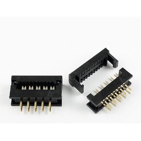 25-Pack IDC 2X5 10 Pins 2.54mm Pitch Male Transition Plugs Dual Rows for 1.27mm Pitch Flat Ribbon Cable, 25-PK FD 10P