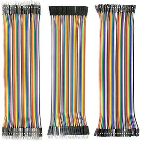 120pcs Breadboards Jumper Wires F2F F2M M2M, Cable Line Connector Assorted Kit, Male to Female Multicolored Ribbon Cables, 20cm Wire Length