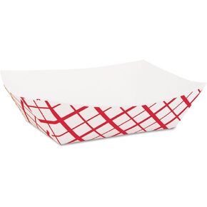 Southern Champion Tray 0409 #50 Southland Paperboard Food Tray, 1/2 lb Capacity, Red Check (Case of 1000)