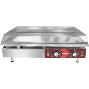 EGGKITPO 14 Inch Electric Griddle 120V 1800W, Non-Stick Flat Top Grill Commercial Electric Countertop Griddles Stainless Steel Adjustable Temperature Control 90℉-575℉ for Home or Restaurant Use in Saudi Arabia