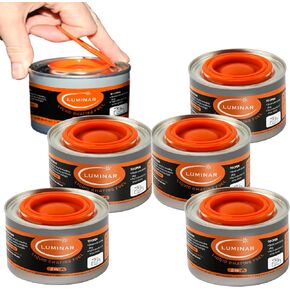 Luminar Resealable-Wick Chafing Fuel Cans, 24 Pack, 2 Hour - Premium Quality Burners for Food Warmers - No More Spills, Waste, or Hassle - Perfect for Convenient, and Long-Lasting Event Catering