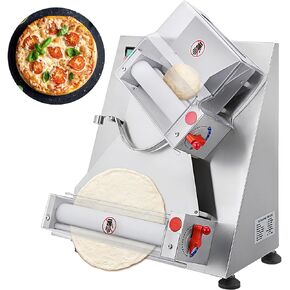 VEVOR Pizza Dough Roller Sheeter, Max 12" Automatic Commercial Dough Roller Sheeter, 370W Electric Pizza Dough Roller Stainless Steel, Suitable for Noodle Pizza Bread and Pasta Maker Equipment