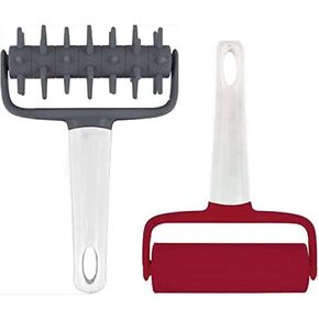Pizza Pie Dough Roller Docker,Dough Blistering Killer, Time-Saver Pizza Dough Roller Docker Dough Blistering Killer (Docker+Roller)