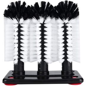 3 Brushes Bar Glass Cups Washer With Suction Cup Base for Sink Cleaning Cocktail Glass Wine Glass Water Glass Cups