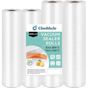 Vacuum Sealer Food Saver Rolls Bag 11"X50' 2Pack, BPA-Free Thick Seal Meal Bags Roll, Commercial Customize Size, Sous Vide Cooking Vacuum Seal Rolls, Meat Cheese Dry Goods